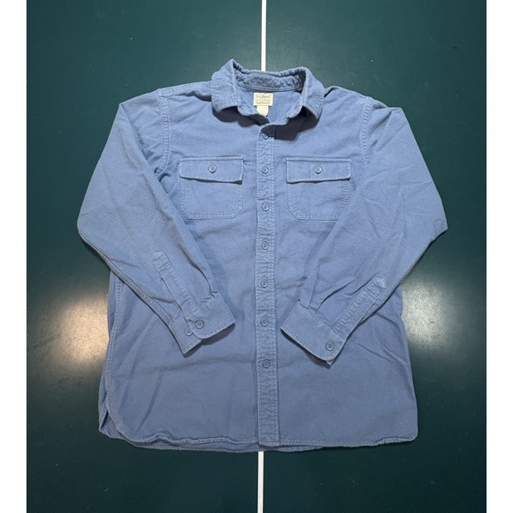 L.L. Bean Other - Vintage LL Bean‎ Chamois Cloth Shirt Men's Large Tall Light Blue Heavy Cotton